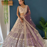 Purple Heavy Net Lehenga Choli