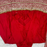Blooming Red Silk Anarkali Gown