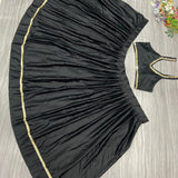 Black Festive Satin Silk Lehenga