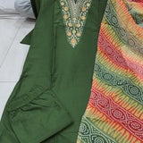 Olive Rayon Straight Kurta Set
