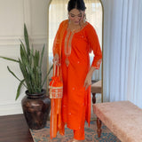 Viscose Chanderi Straight Suit