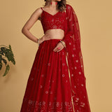 Stylish Red Designer Lehenga