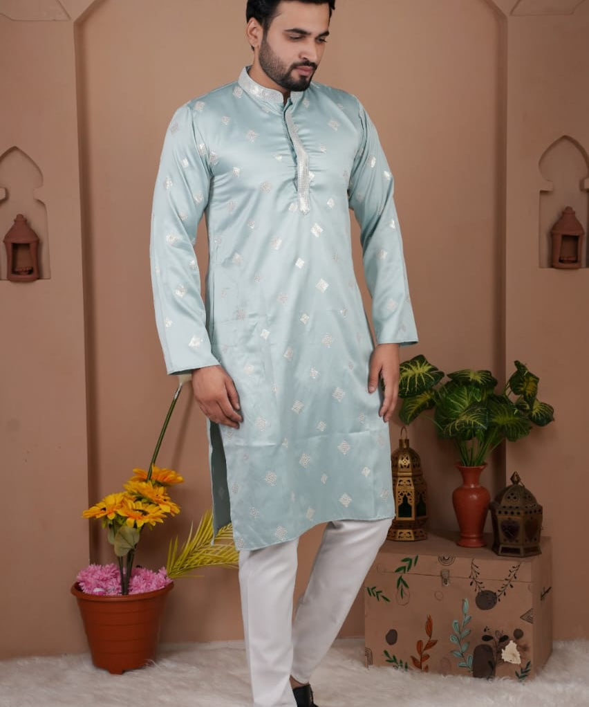 Festive Men's Embroidered Kurta