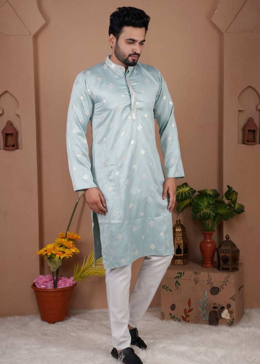 Festive Men's Embroidered Kurta