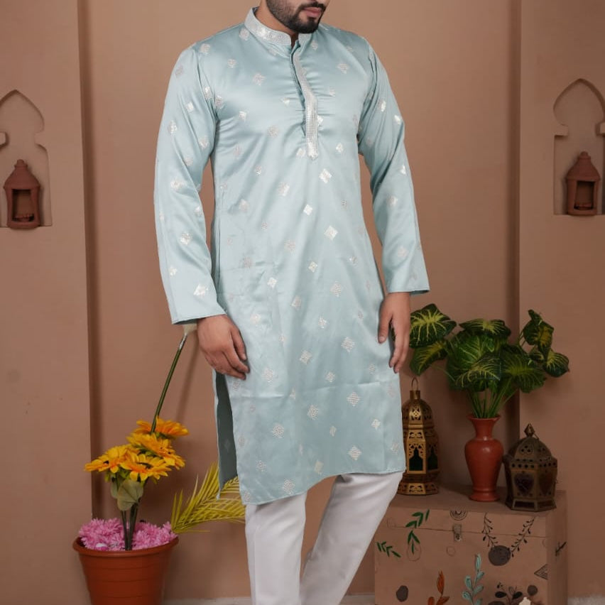 Festive Men's Embroidered Kurta