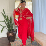Viscose Chanderi Straight Suit