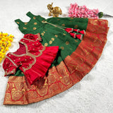 Royalty Kids  Zari Weaving Diamond Work Lehenga