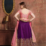 Purple stylish lehenga choli