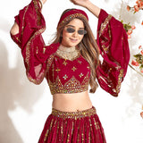 Premium Maroon Georgette Lehenga Choli