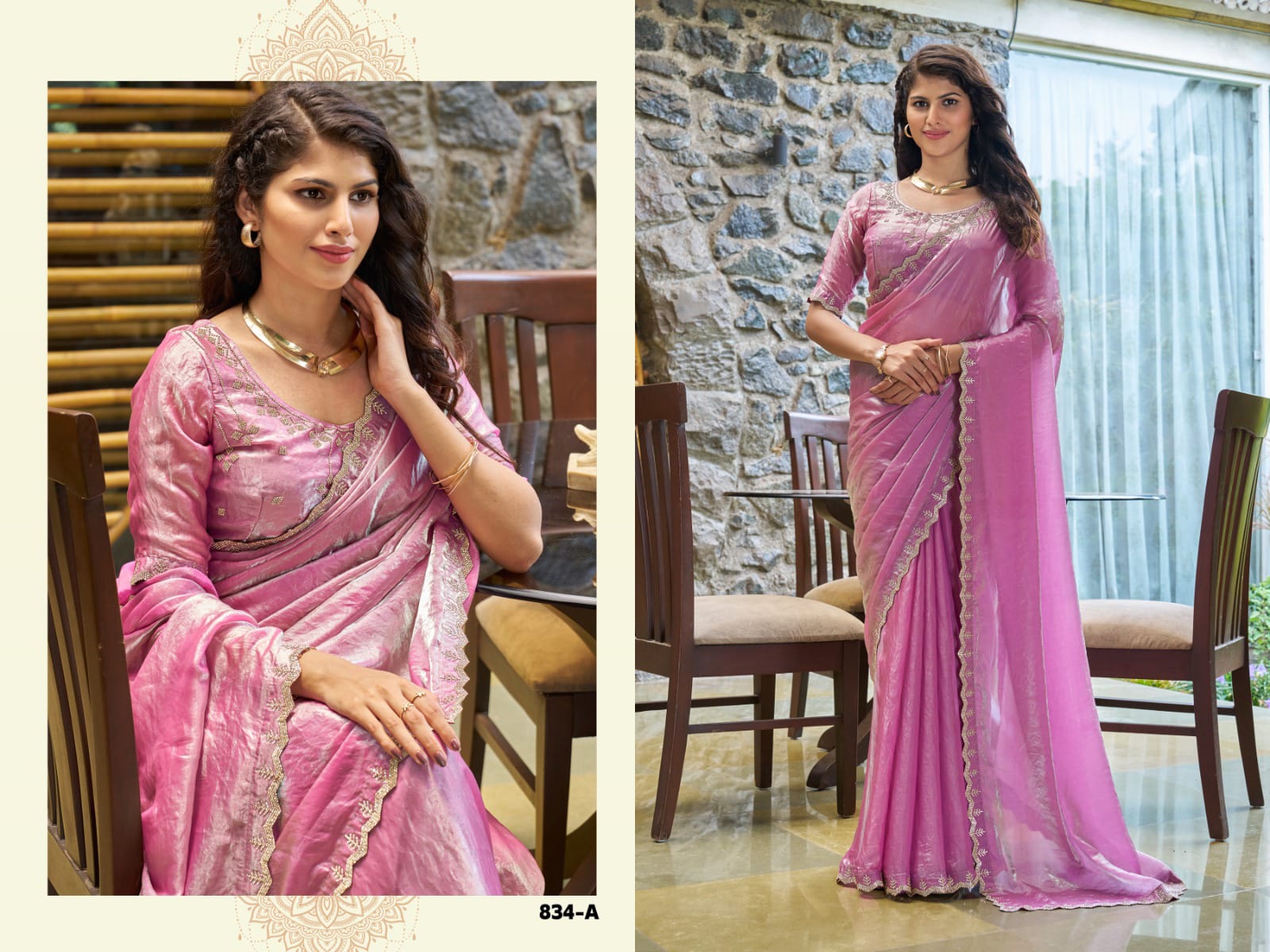 Heavy Silk Jarkan Work Saree