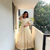 Premium Glass Tissue Silk Lehenga