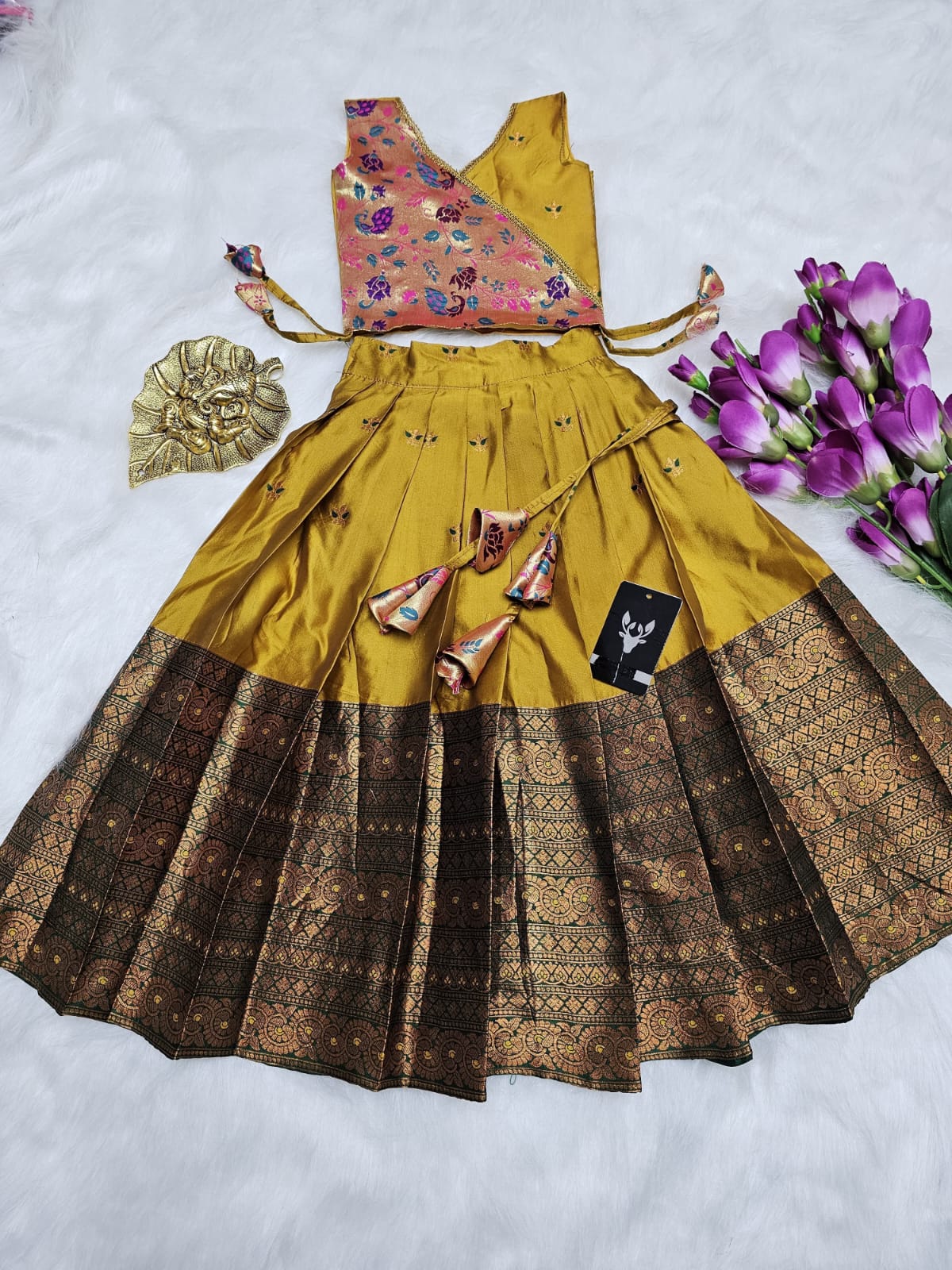 Sankranti Kids Kanjivaram Silk Lehenga