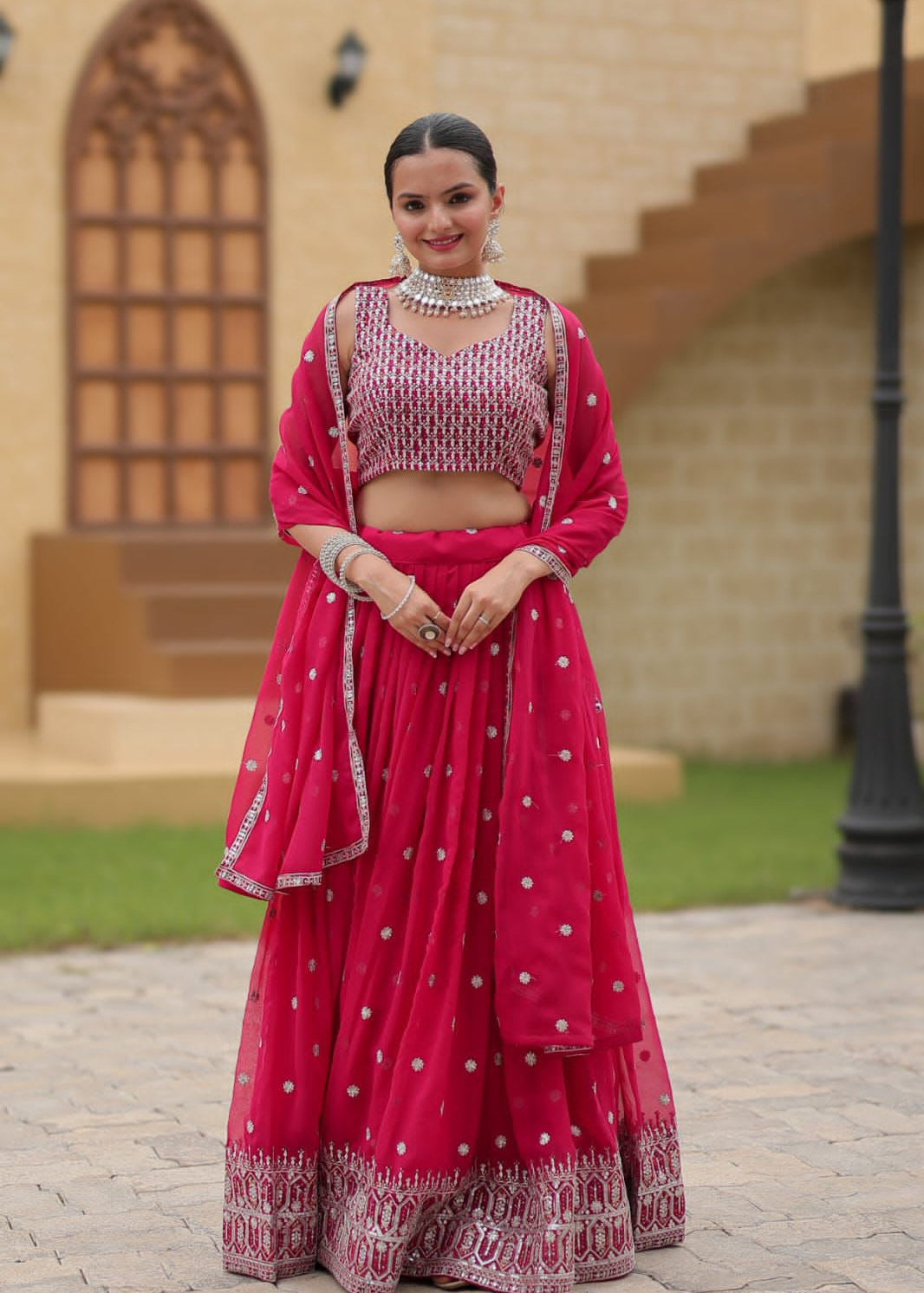 Traditional Heritage Faux Georgette Lehenga