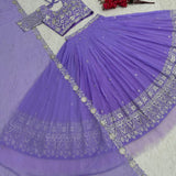 Purple Wedding Chinon Lehenga