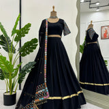 Black Colored Festive Lehenga Choli