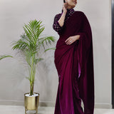 Premium Velvet Jacket Style Saree