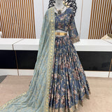 Heavy Wedding Flower Printed Lehenga