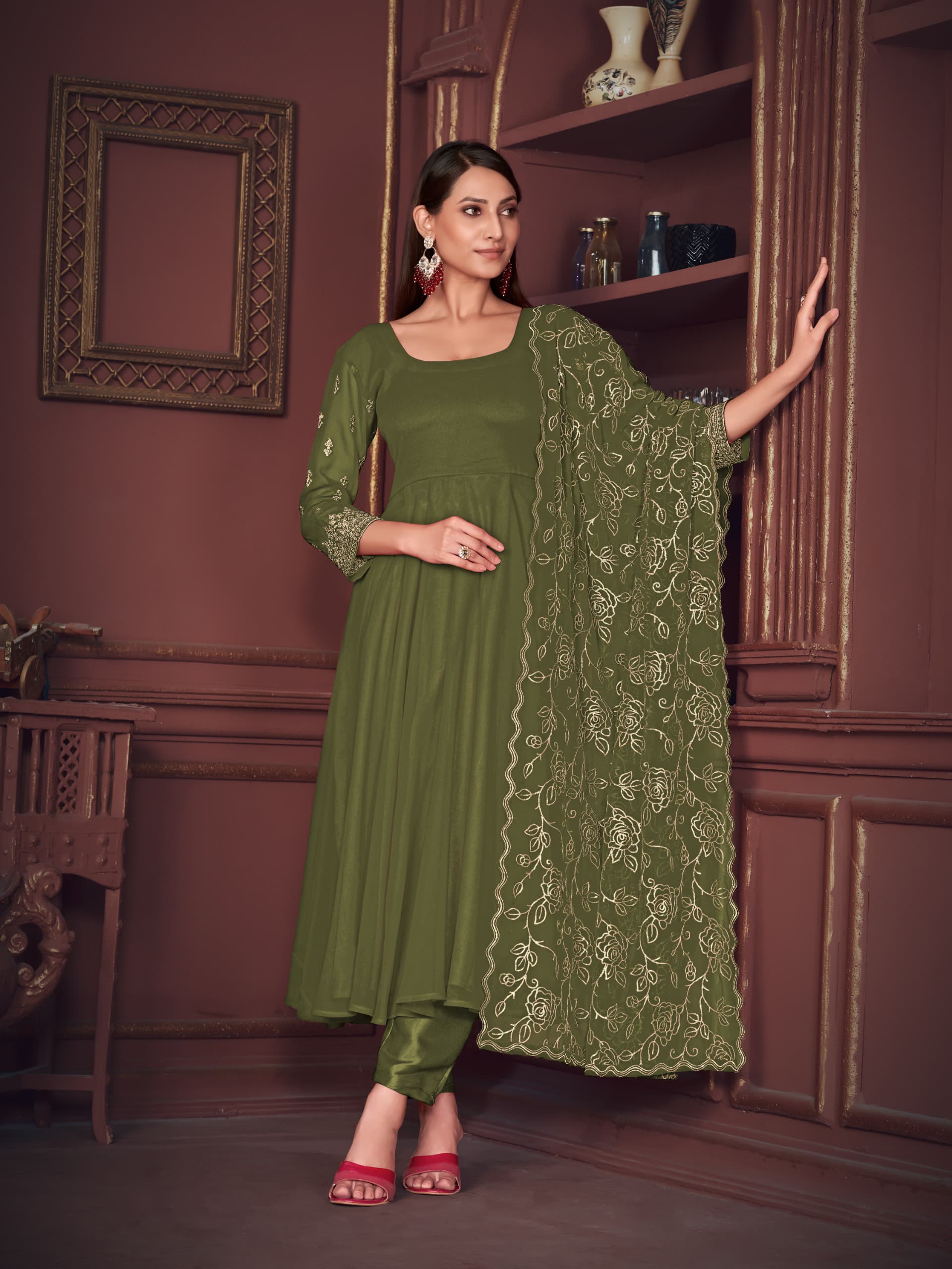 Designer Georgette Straight Suit