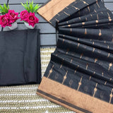 Black Pure Cotton Silk Saree