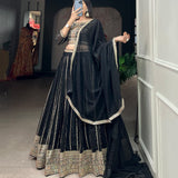 Intricate Black Embroidered  Lehenga Choli