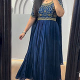 Partywear chinon Silk Anarkali Gown