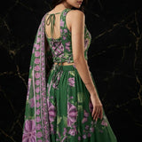 Glamour Green Floral Print Suit
