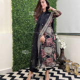 Beautifull Black Flower Printed Suit