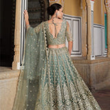 Bridal Butterfly Net Heavy Lehenga