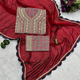 Maroon Blooming Rangoli Saree