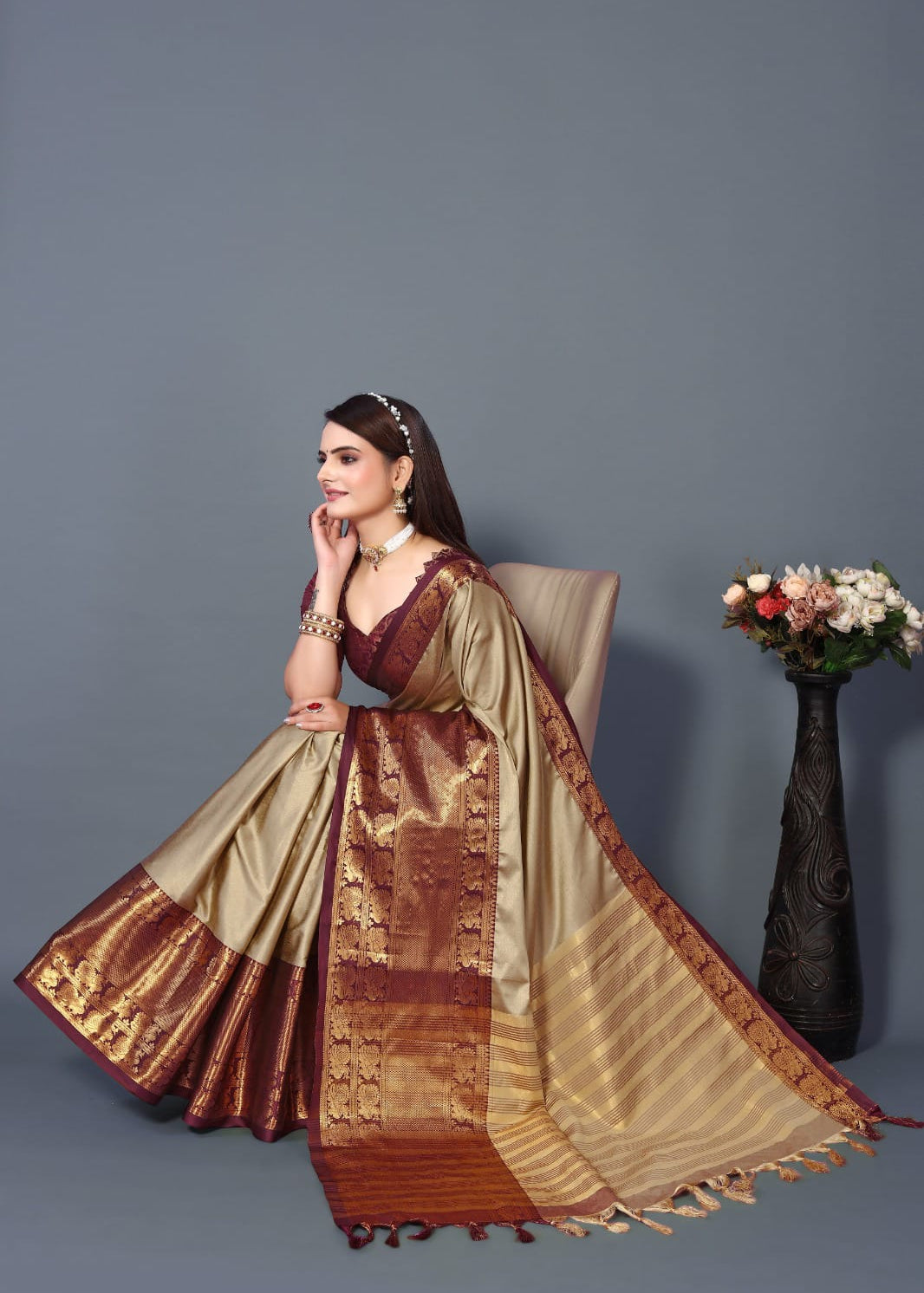 Beautiful kathan silk saree