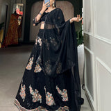 Elegance Sequance Black  Lehenga