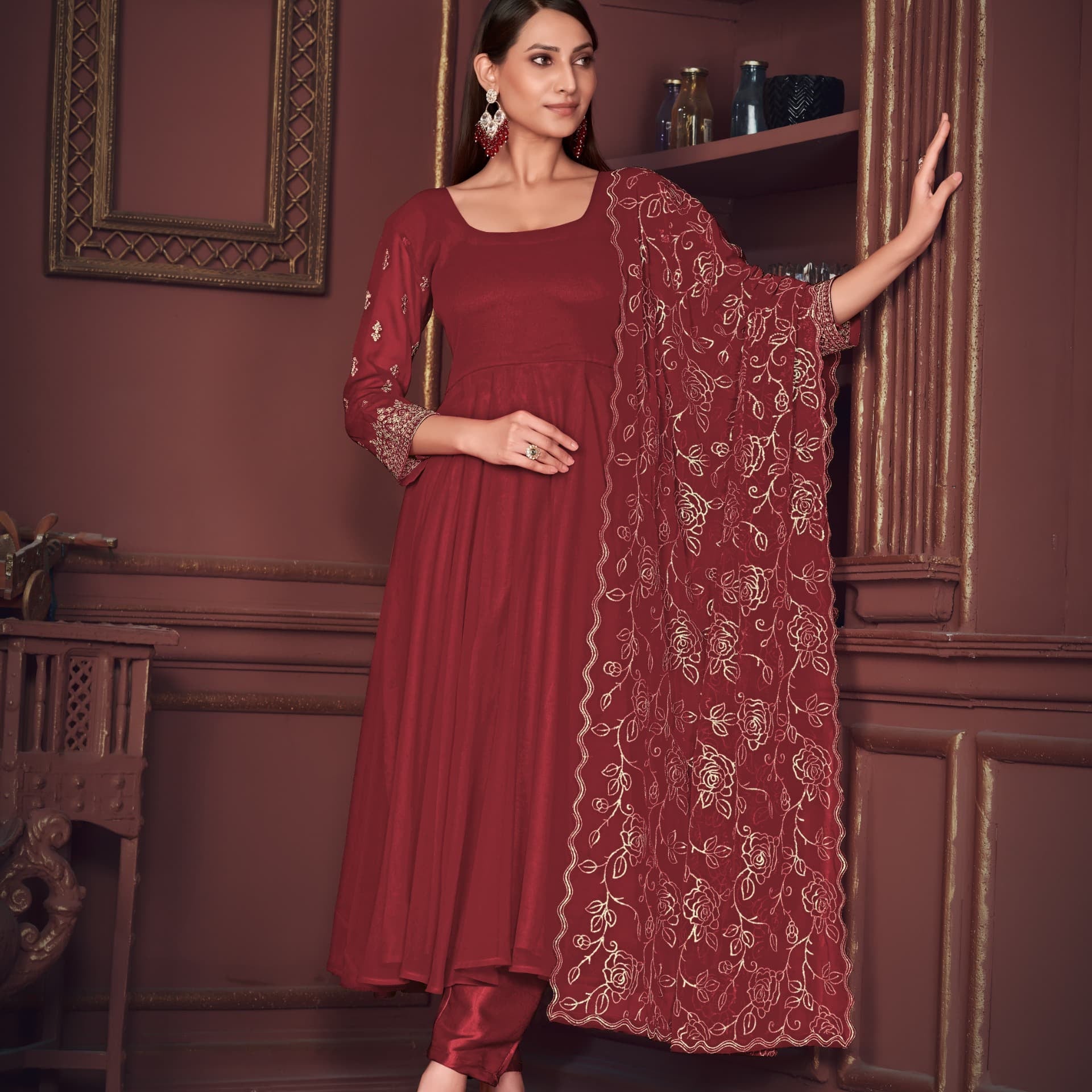 Designer Georgette Straight Suit