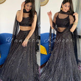 Pretty Black Silk Lehenga Choli