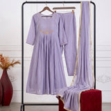 Lilac Stunning Chanderi Anarkali Dress