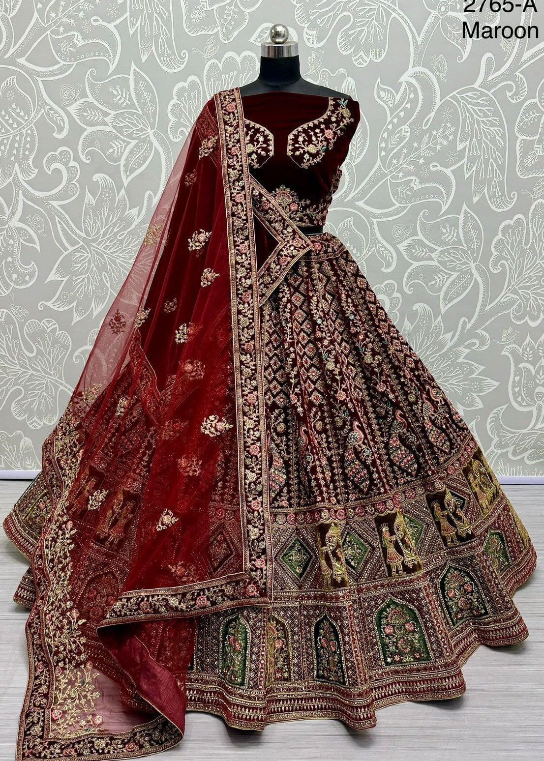 Elegance Bridal Velvet Lehenga Choli