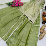 Festive Embrodiered Silk Top Plazzo
