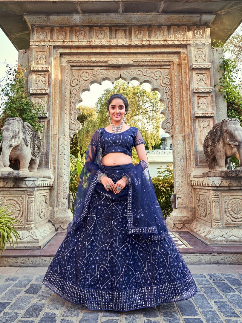 Bridal wedding net lahenga