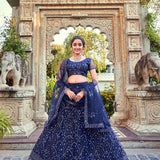 Bridal wedding net lahenga