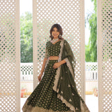 Enchanting Viscose Jacquard Lehenga