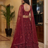 Eye Catch Red Bridal Embroidered Lehenga