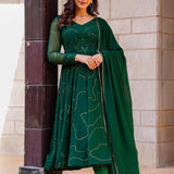 Faux Georgette Organza Anarkali dress