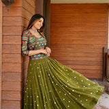 Beautiful Digital Printed Mahendi Lehenga Choli