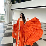 DESIGNER FANCY LONG 6LAYER RUFFLE GOWN