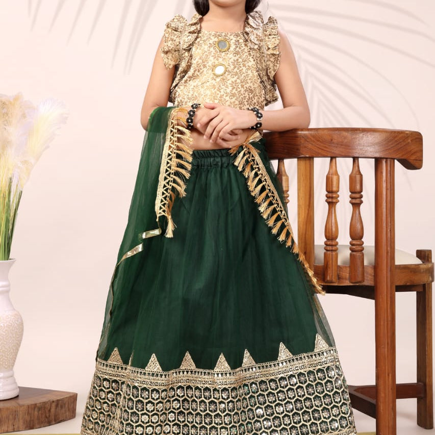 Attractive Kids Net Lehenga Choli