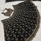 Black Classical Bollywood Lehenga
