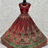 Wedding bridal velvet embroidery Patch Lehenga