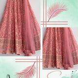 Gajri Pink  Party Wear Georgette Lehenga choli