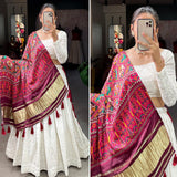 Embrace endless elegance with exquisite white lehenga