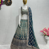 BRIDAL WEAR HEAVY FUAX GEORGETTE  LEHENGAS CHOLI