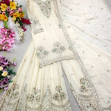 Stylish A-line Silk Top Sharara